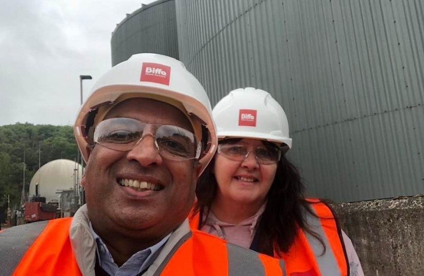 Cllrs Sujan and Sandy at Biffa Plant Horsham