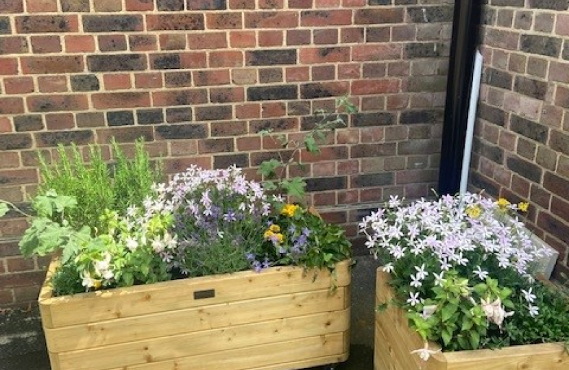 St Wilfrids Church Flower Boxes donated by Haywards Heath Town Council