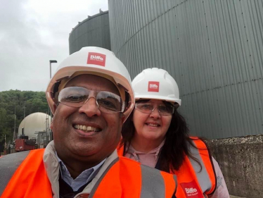 Cllrs Sujan and Sandy at Biffa Plant Horsham