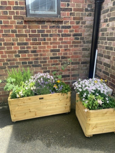 St Wilfrids Church Flower Boxes donated by Haywards Heath Town Council